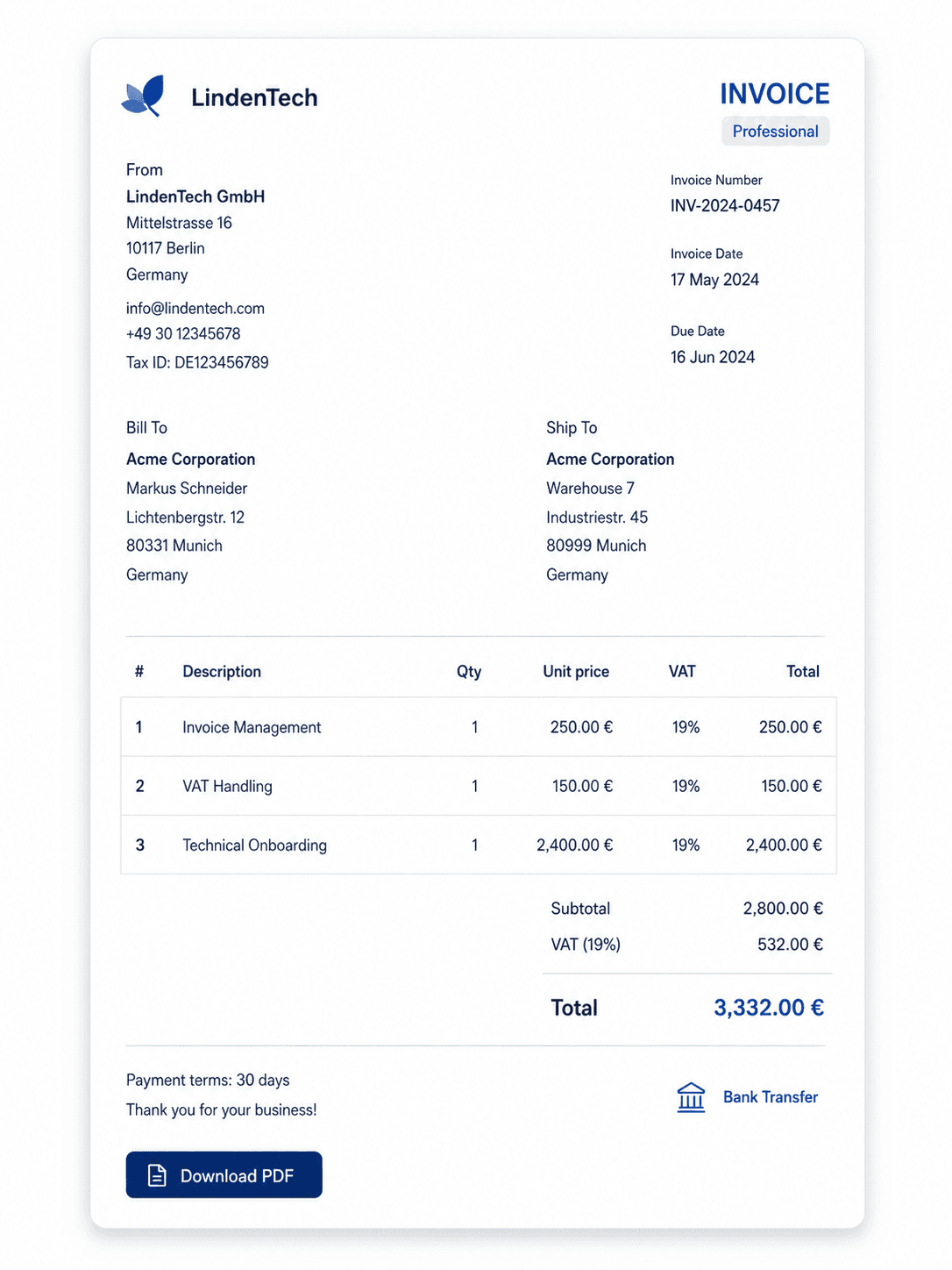 minimal invoice template thumbnail