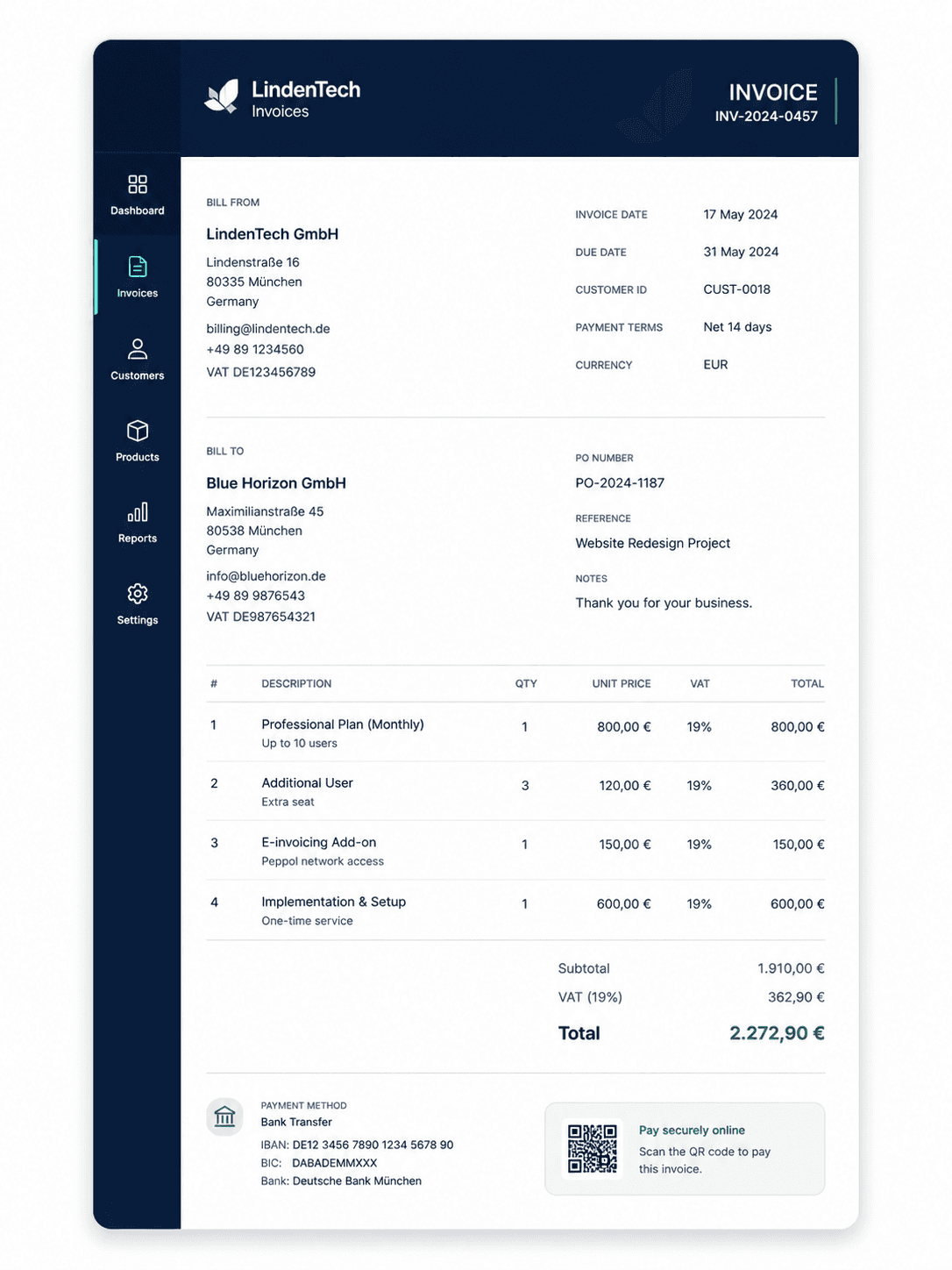 modern invoice template thumbnail